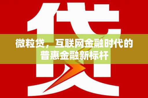 周口微粒贷，互联网金融时代的普惠金融新标杆