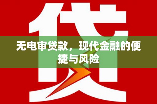 周口无电审贷款，现代金融的便捷与风险