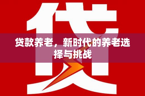 周口贷款养老，新时代的养老选择与挑战