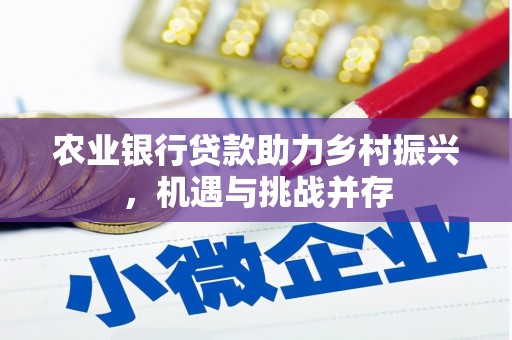 周口农业银行贷款助力乡村振兴，机遇与挑战并存