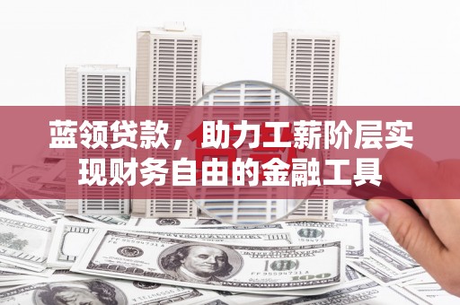 周口蓝领贷款，助力工薪阶层实现财务自由的金融工具