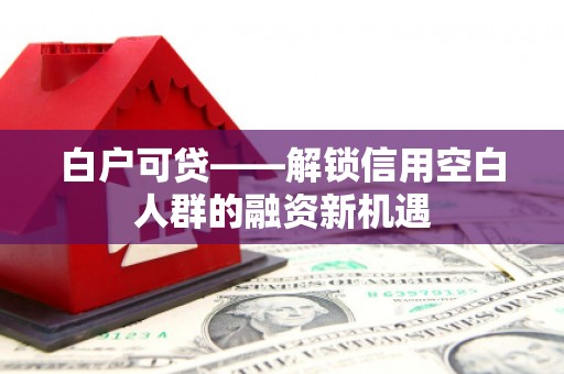 周口白户可贷——解锁信用空白人群的融资新机遇